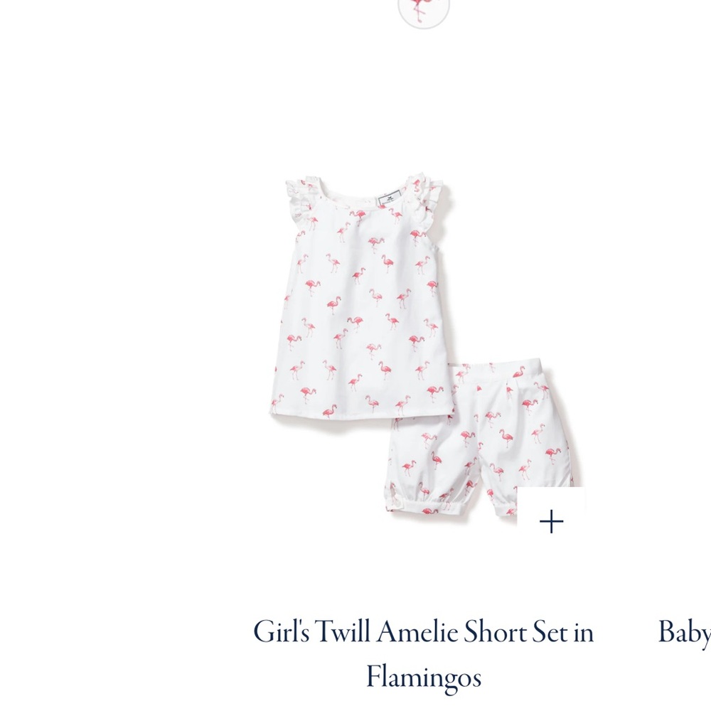 Petite Plume Kids Flamingo Pajama Set - White and Pink - Picture 3 of 3